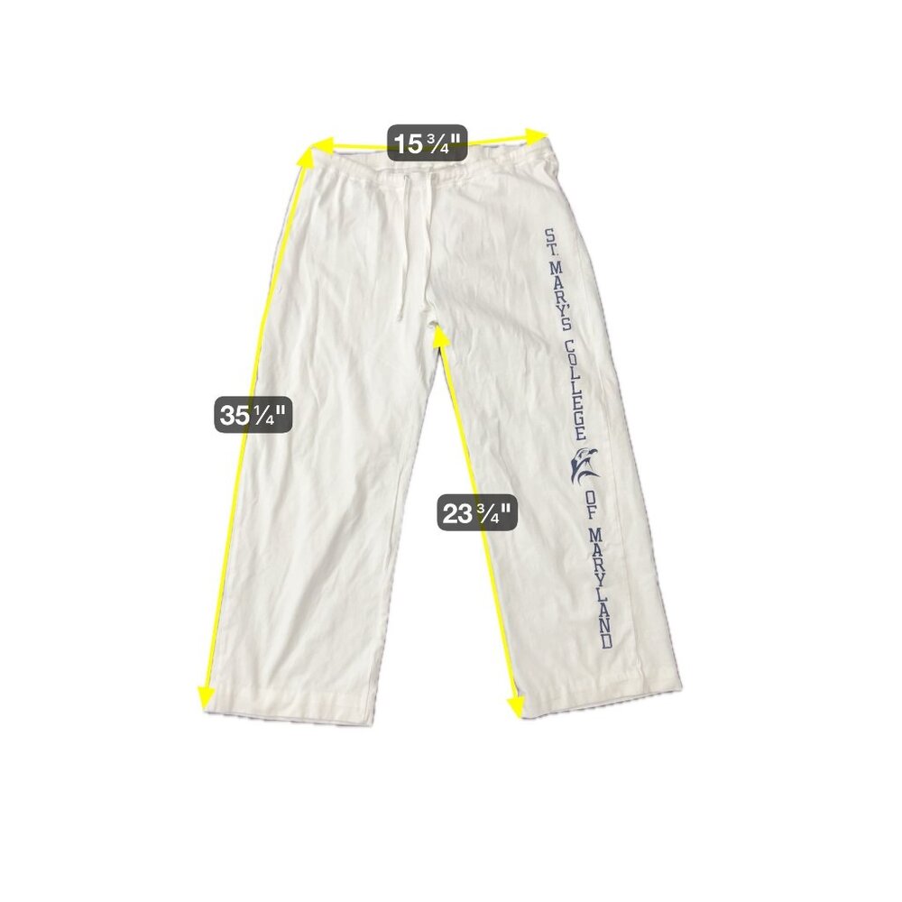 St. Marys College Of Maryland White Sweatpants Jansport Cotton Blend Sz XL - Picture 6 of 9